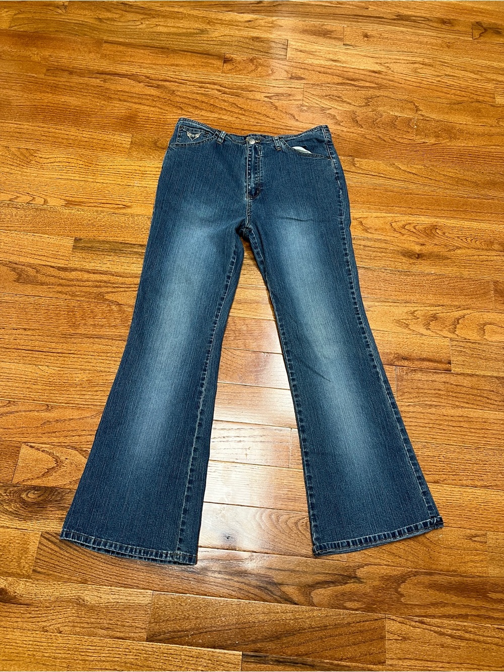 Angels Mid-Rise Dark Blue Flare Jeans